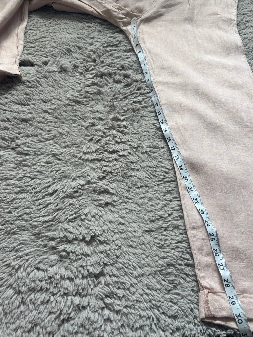 Ellen Tracy 100% linen Pants Trousers elastic waist with gold belt detail Small
